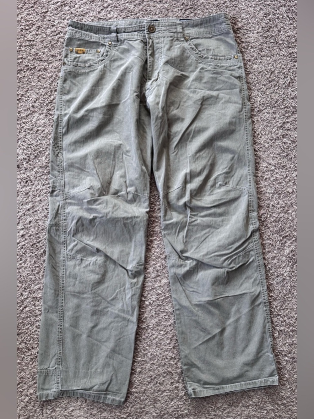 Kuhl Vintage Patina Dye Pants Mens 34x30 Gray Outdoor Hiking Workwear Casual